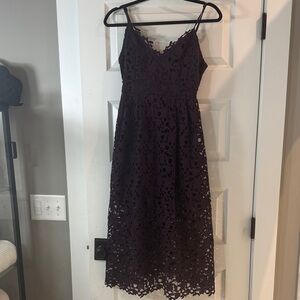 Dress the Population Deep Purple Lace Midi Dress